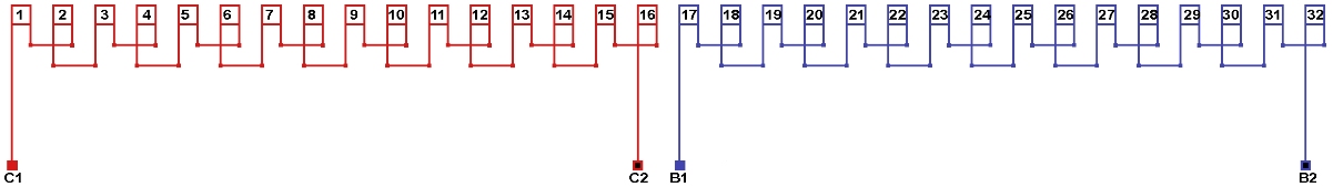 ����� ���������� � ����������� ������� ���������� ����������������� 375 ��. ���. 2p=16, ���������� ������������ ������: �=1